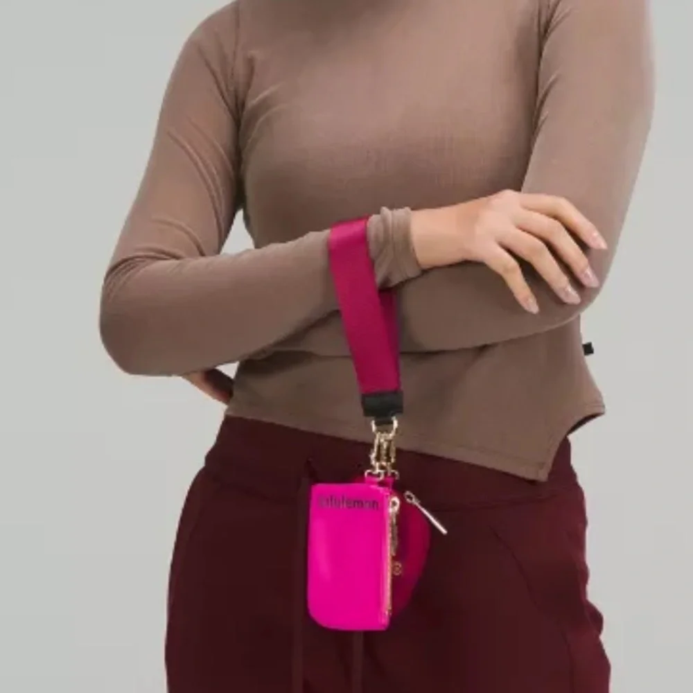 Lululemon Dual Pouch Wristlet-Sonic Pink/Pomegranate/Black - Picture 2 of 7